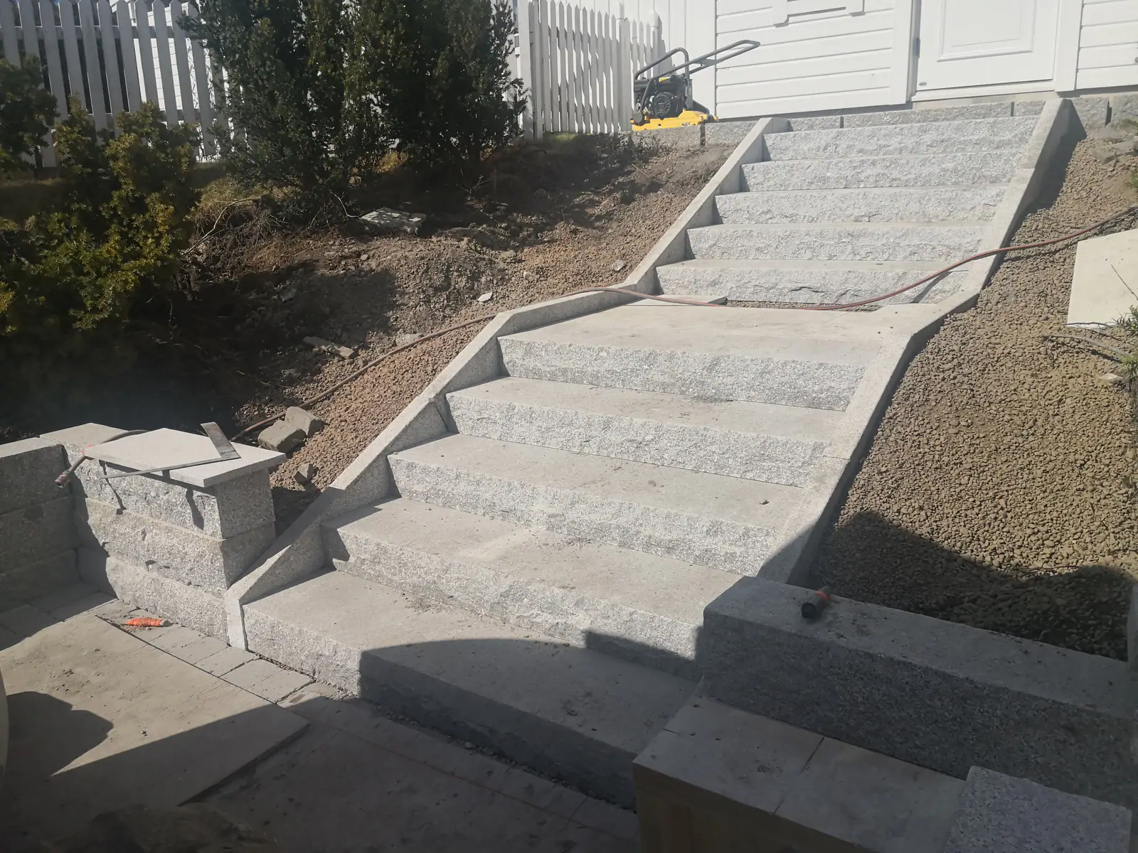 Granittrapp under arbeid